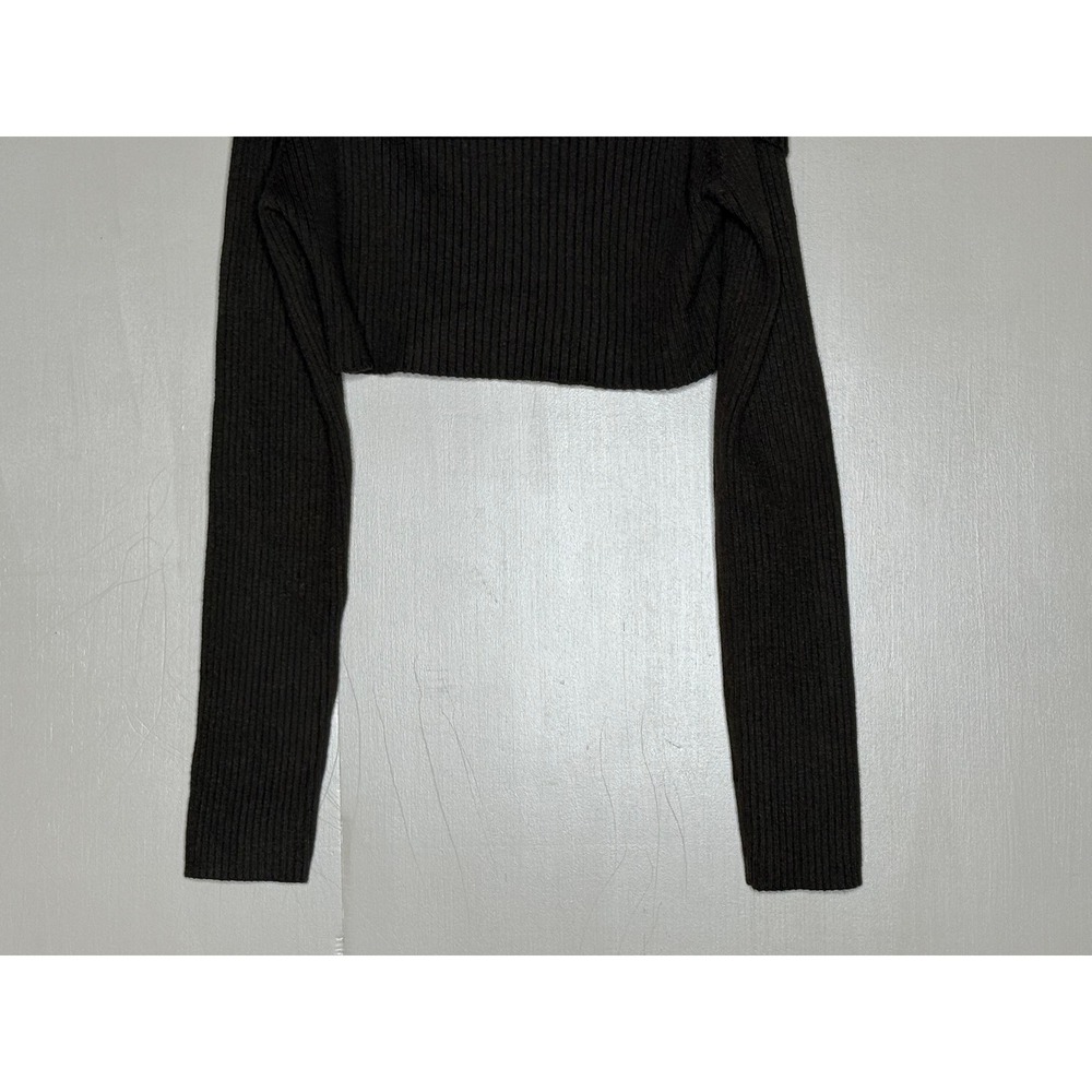Fashion Nova Olive Brown Off Shoulder Cropped Sweater Top XL NWT - Picture 4 of 9